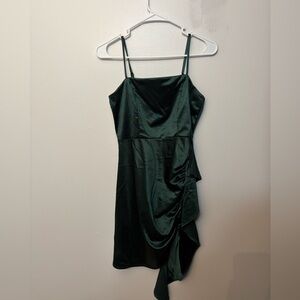 Honey and Rosie Asymmetrical Dark Green Dress